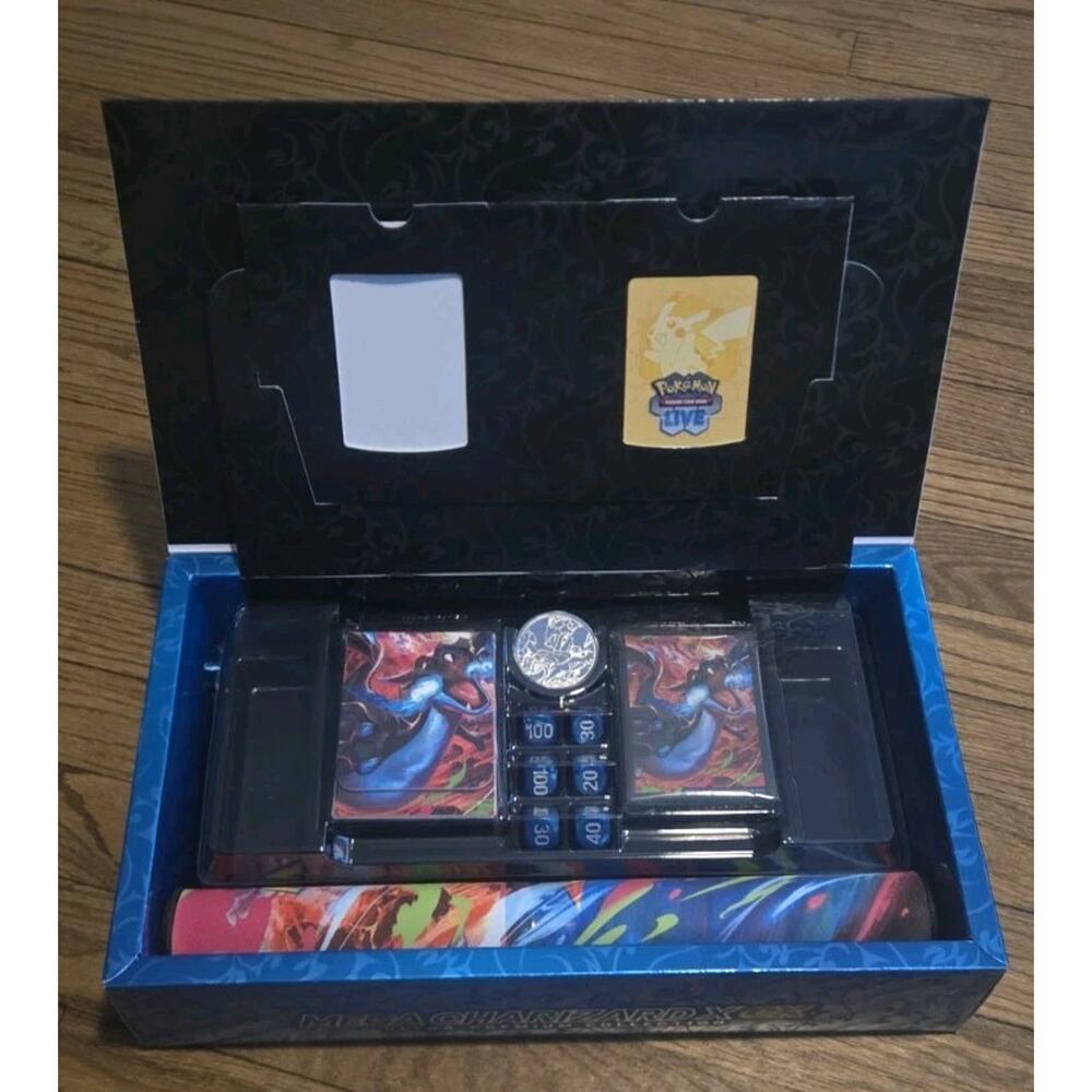 Mega Charizard x UPC Playmat Deck Box Sleeves Dice and Coin Pokemon TCG Bulk Lot